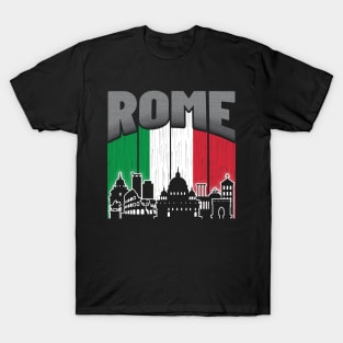 Rome Italy Skyline Vintage Flag T-Shirt